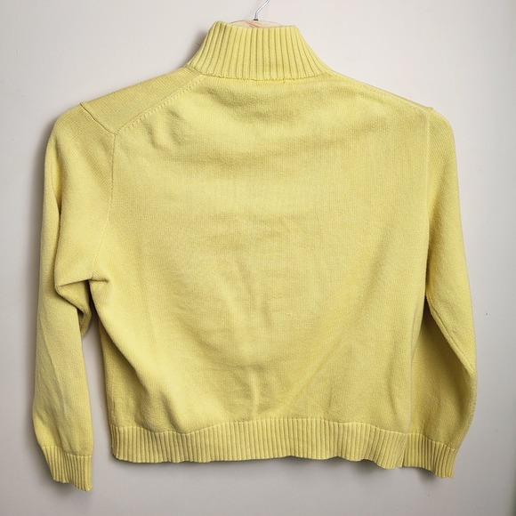 Ralph Lauren Men's Large Yellow Knit Sweater Mock Neck 3 Button Accent Logo - Picture 2 of 10